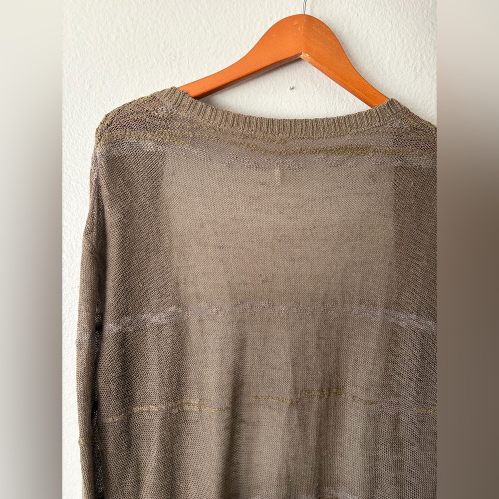 Free People Open Knit Green Brown Duster Cardigan Sweater Women’s Extra Small XS - Picture 6 of 14